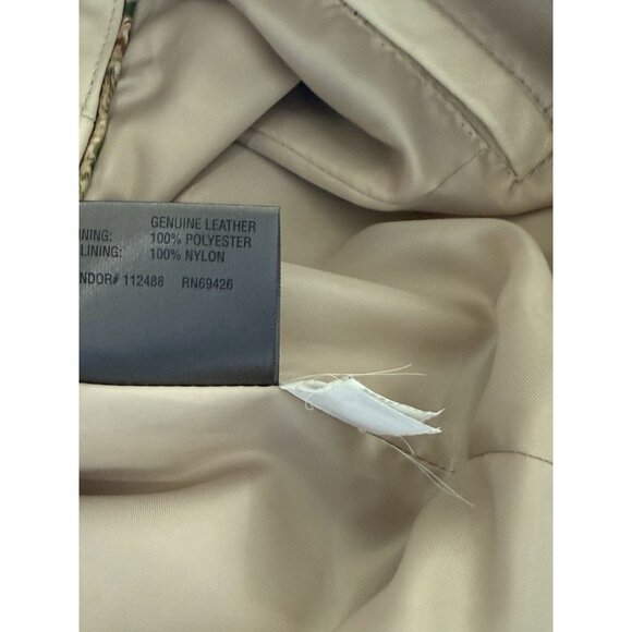 Wilsons Leather Jacket Womens XXL Cream Cottage Chic Soft Collar Blazer Zip Up - Picture 5 of 5